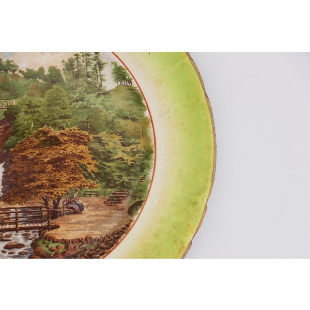 1900s Glen Helen Fall, Isle of Man Wall Plate, Portuguese Export For Sale - Image 6 of 12