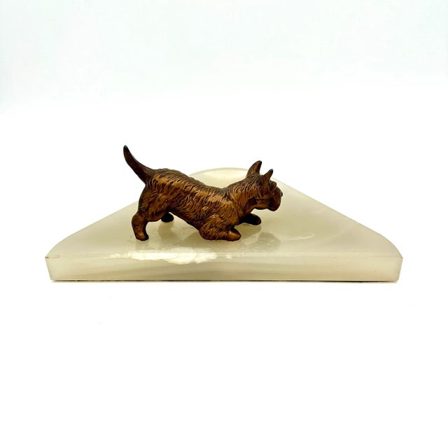 Early 20th Century Antique Scottish Terrier Bronze on Onyx Tray For Sale In Houston - Image 6 of 7