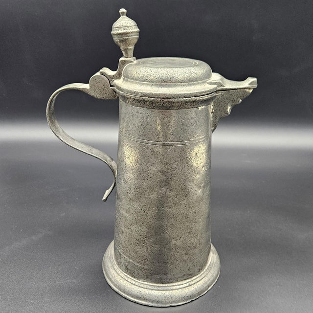 Gray Antique Jug in Pewter For Sale - Image 8 of 8