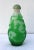 Chinese Lime Green Glass Overlay Chinese Snuff Bottle With Stopper 3" For Sale - Image 3 of 12