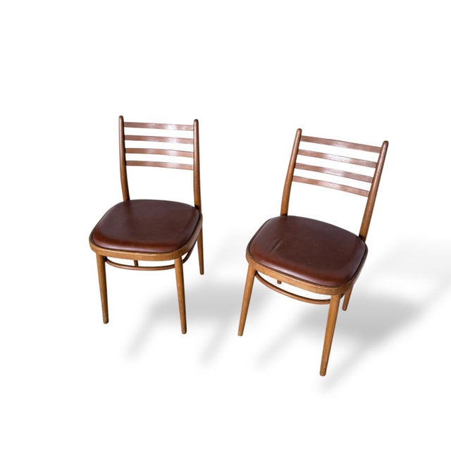 Mid-Century Modern Czechoslovakian Dining Chairs, 1960s, Set of 2 For Sale - Image 4 of 8