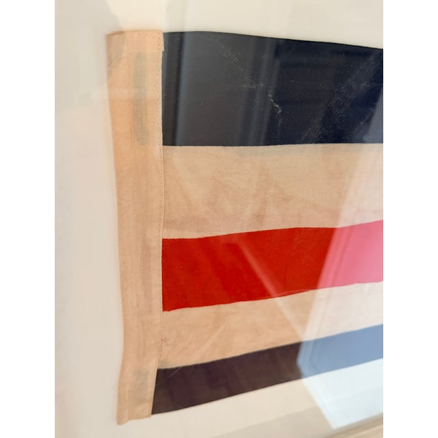 Framed Antique Signal Flags-Set of 3 For Sale - Image 12 of 15