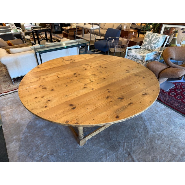 Farmhouse Irish Pine Wood Display/Dining Table, 78 Inches For Sale - Image 3 of 12