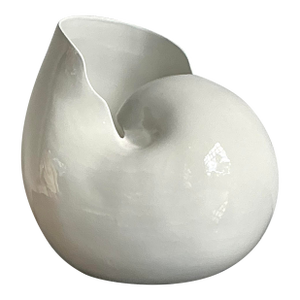 Vintage Boho Italian Monumental Glazed Ceramic Snail