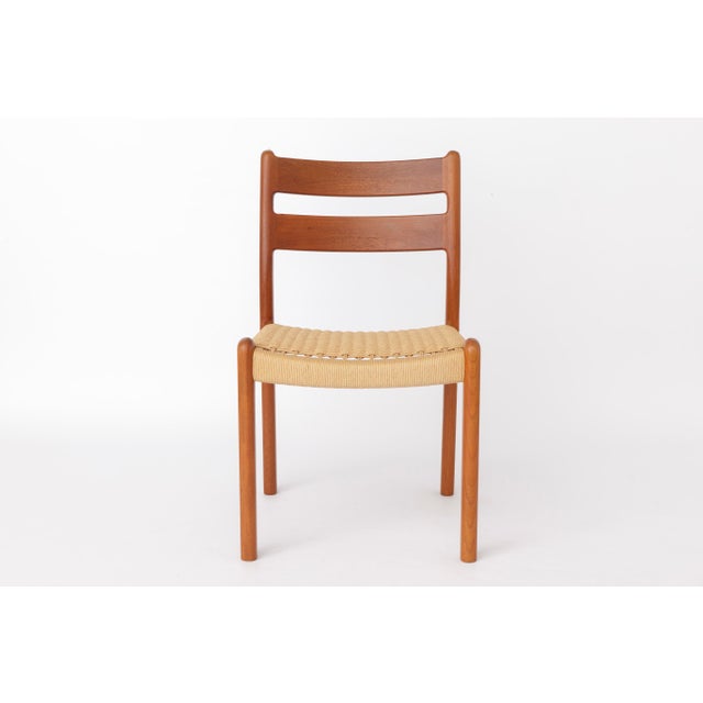 Mid-Century Modern Danish Cord and Teak Dining Chairs from EMC Møbler, 1960s, Set of 6 For Sale - Image 3 of 11