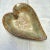This is a ceramic studio art pottery glazed heart leaf print trinket dish tray. It is signed and stamped on the bottom. It...