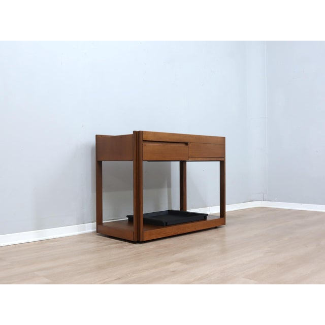 Mid-Century Modern 4D Series Wood Bar Cart by Angelo Mangiarotti for Molteni, 1970s For Sale - Image 3 of 15