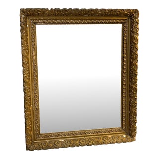 1930s-40s Rectangular Giltwood Wall Mirror For Sale