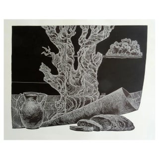 Dainis Rozkalns, Rye Bread, 1980, Linocut For Sale