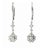 Mid-Century Modern Mid 20th Century 14k White Gold Floral Diamond Drop Earrings Estate, Pair For Sale - Image 3 of 4