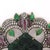 Antique Victorian Carved Jade, Emerald, Ruby, Diamond Gold Pendant or Brooch For Sale - Image 4 of 6
