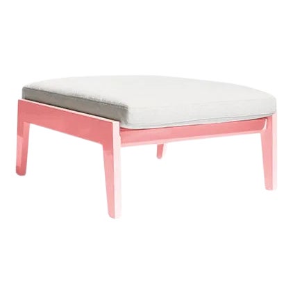 Soft Pink Portofino Outdoor Ottoman by the Drawing Room Atl For Sale
