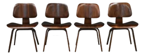 Refinished Charles and Ray Eames DCW Herman Miller Walnut Dining Chairs - Set of 4