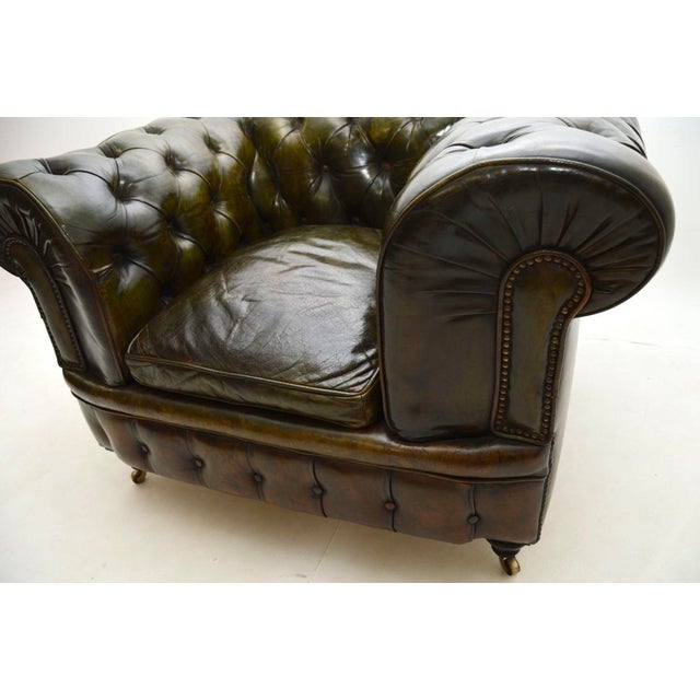 Antique Victorian Chesterfield Chair in Leather, 1880s For Sale - Image 11 of 13