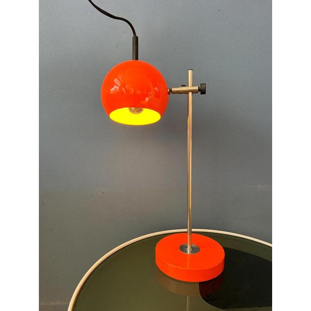 Mid-Century Modern Space Age Desk Lamp in Orange For Sale - Image 5 of 13