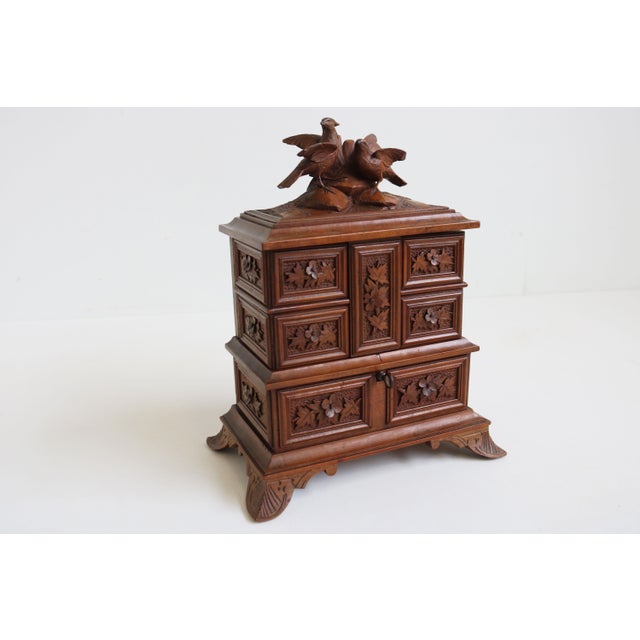 Antique Swiss Black Forest Jewelry Box in Fruitwood, 1880 For Sale - Image 12 of 12