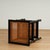 Pair of Vintage British Colonial Style Faux Bamboo Three Tiered Caned Stands For Sale - Image 15 of 17