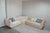 Cream L-Shaped Sectional Sofa with Gold Base and Velvet Cushions from Kabinet For Sale - Image 10 of 11