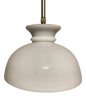 Opaline Glass Pendant Lamp for Kitchen Counter Upcycled from Vintage Glass Shade, 1950s