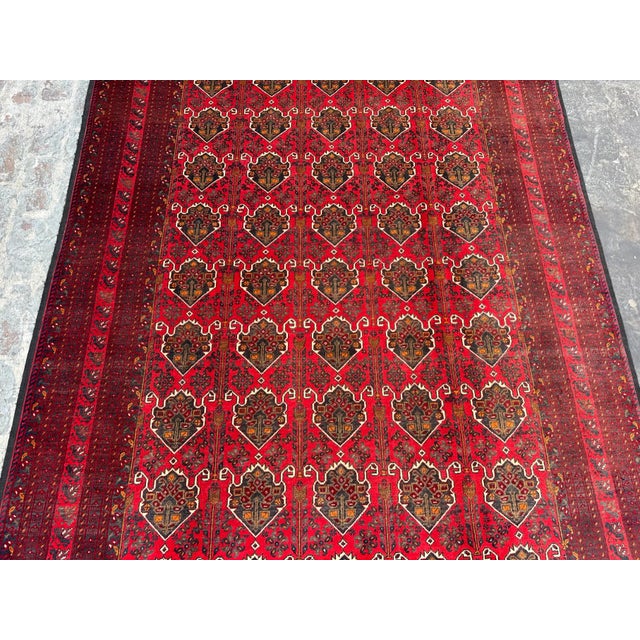 Islamic Hand Knotted Afghan Turkoman Khal Mohammadi Wool Rug For Sale - Image 3 of 7