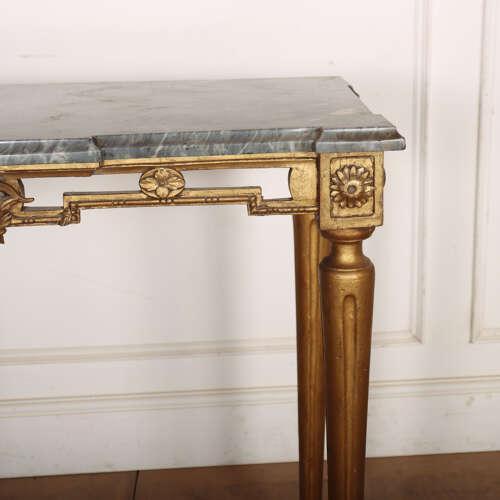 English Marble Topped Console Table For Sale - Image 5 of 12