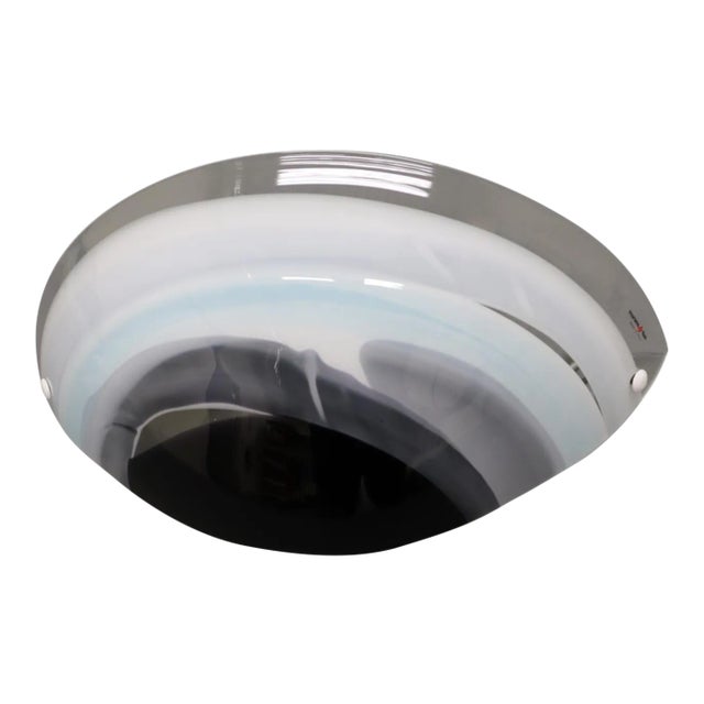 Italian Wall Lamp Murano Hand Blown Transparent Glass For Sale