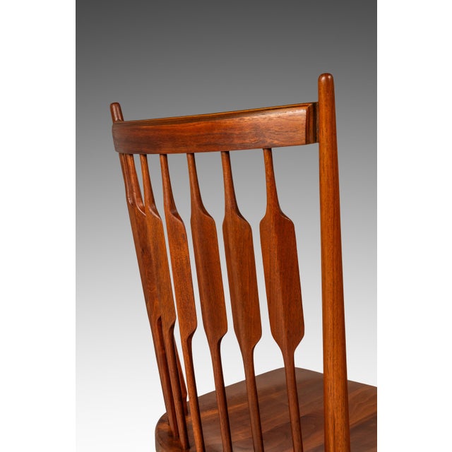 Set of Six (6) Mid-Century Modern (2 Arm + 4 Side) Windsor "Centennial" Chairs in Walnut Attributed to Kipp Stewart for Drexel, Usa, C. 1960's For Sale - Image 18 of 18