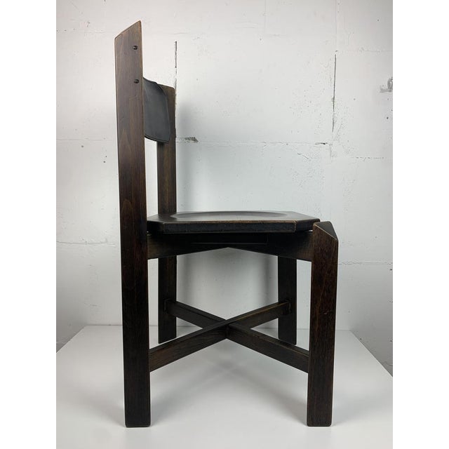 Wood Brutalist Architectural Dining Chairs in Beech Wood, 1970s, Set of 4 For Sale - Image 7 of 18