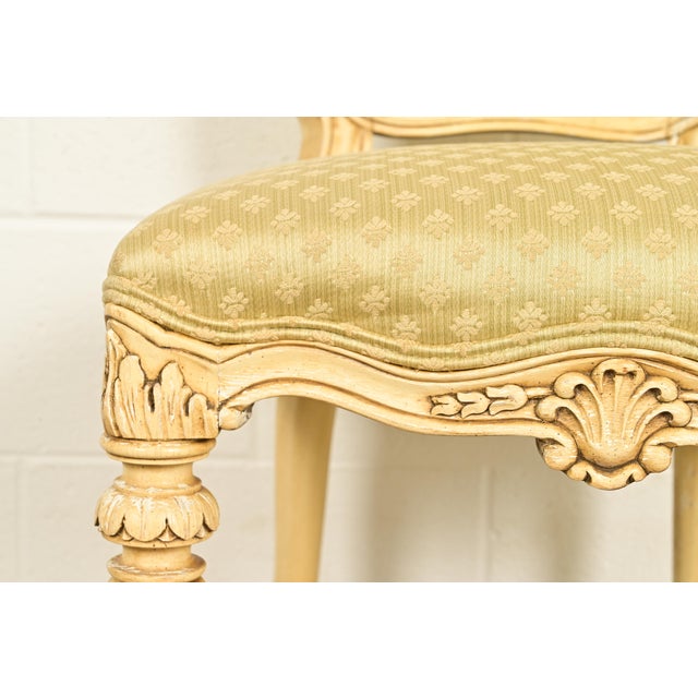 Karges French Regency Louis XVI Cream Lacquered Dining Chairs, Set of Six For Sale - Image 9 of 15