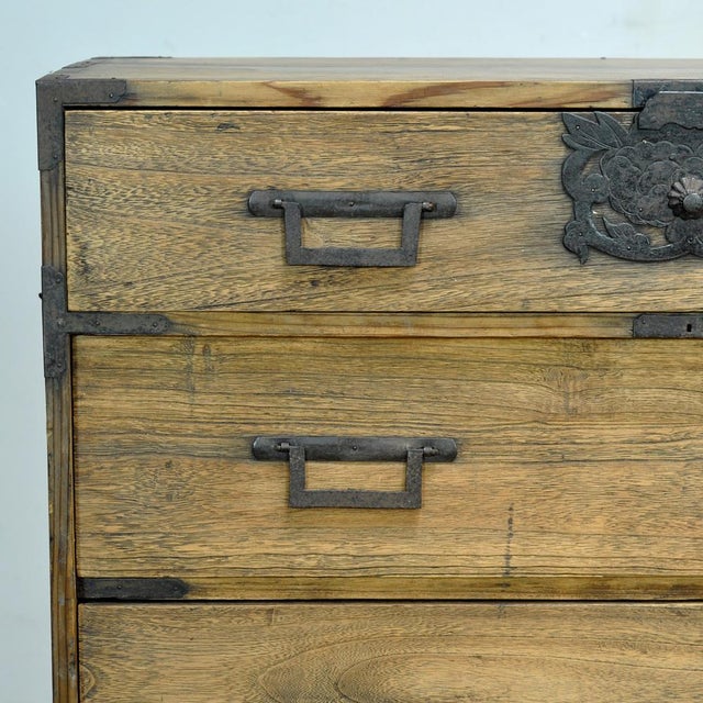 Brown Japanese Tansu Chest of Drawers, 1870 For Sale - Image 8 of 15