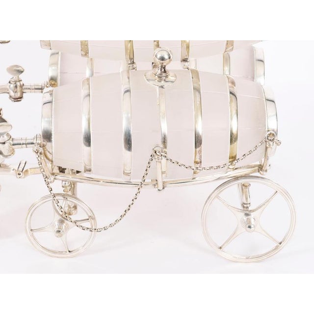 Antique Silver Plated Frosted Crystal Barrel Dispensers and Tot Pails, 1800s, Set of 6 For Sale - Image 10 of 16