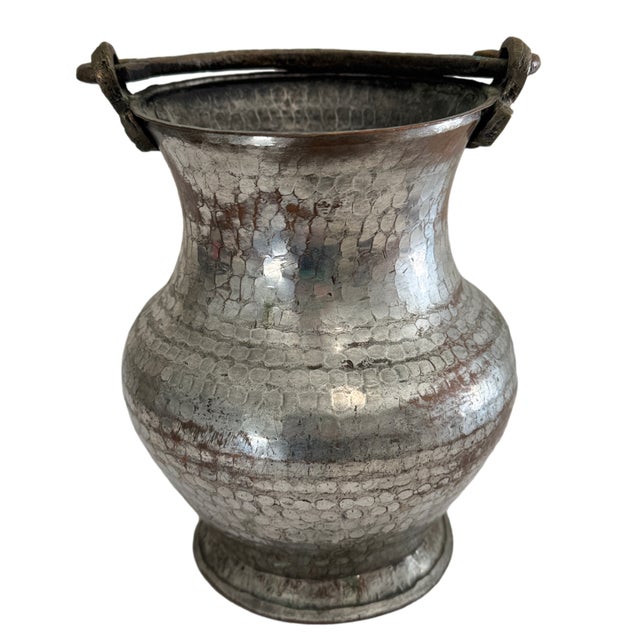 Indian 19th-Century South Indian Hand-Hammered Copper Water Vessel With Chased Rim For Sale - Image 3 of 16
