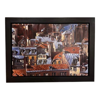 “Tuiles Et Zinc” by Philippe Vermeulen “Fifax” Original Oil on Canvas For Sale