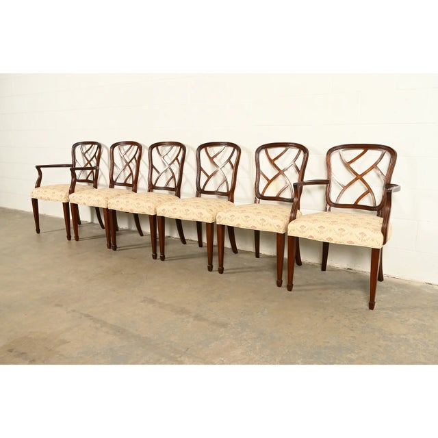 Kindel Furniture Kindel Furniture Style Federal Carved Mahogany Dining Chairs, Set of Six For Sale - Image 4 of 14