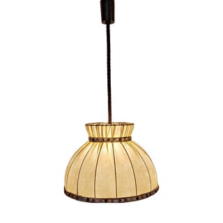 Vintage Ceiling Lamp with Marbled Vinyl Shade and Rope Mount, 1970s For Sale