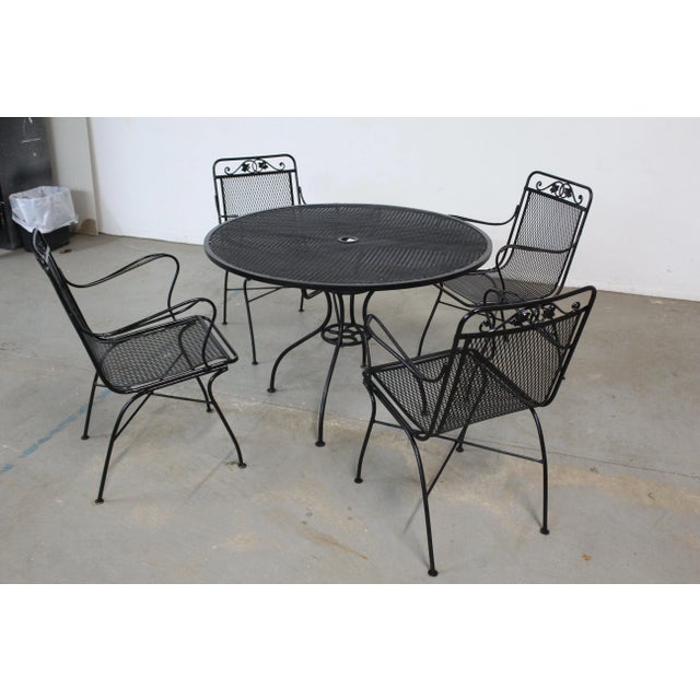 Vintage Woodard Outdoor Iron Table and 4 Chairs For Sale - Image 13 of 13