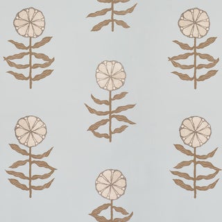 SAMPLE - Schumacher x Marian McEvoy Pretty Petals Wallpaper In Sky For Sale