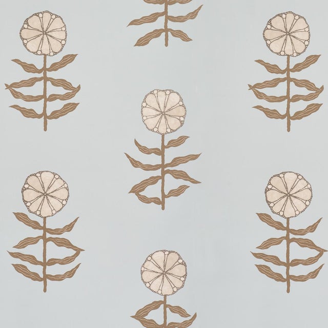 SAMPLE - Schumacher x Marian McEvoy Pretty Petals Wallpaper In Sky For Sale