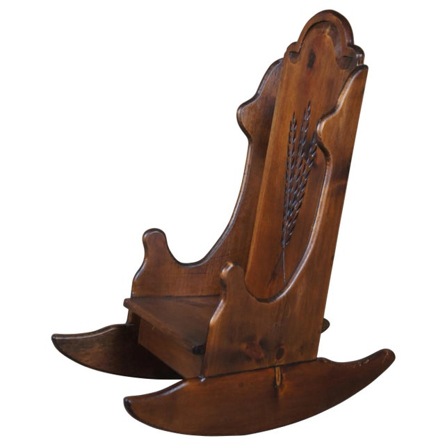 Rustic 1970s American Country Pine Childs Rocking Chair For Sale - Image 3 of 12