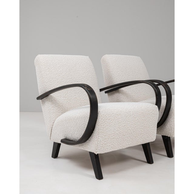 Early 20th Century 20th Century Czech MCM Upholstered Armchairs By J. Halabala - A Pair For Sale - Image 5 of 18