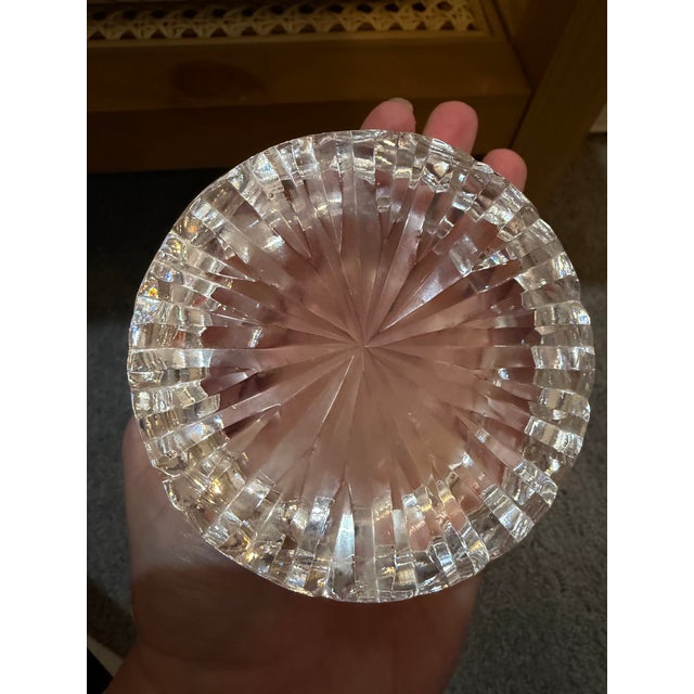 American Vintage Faceted Crystal Glass Paperweight For Sale - Image 3 of 3