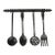 Vintage Hand Forged Cast Iron Utensils With a Matching Decorative Wall Hanger For Sale