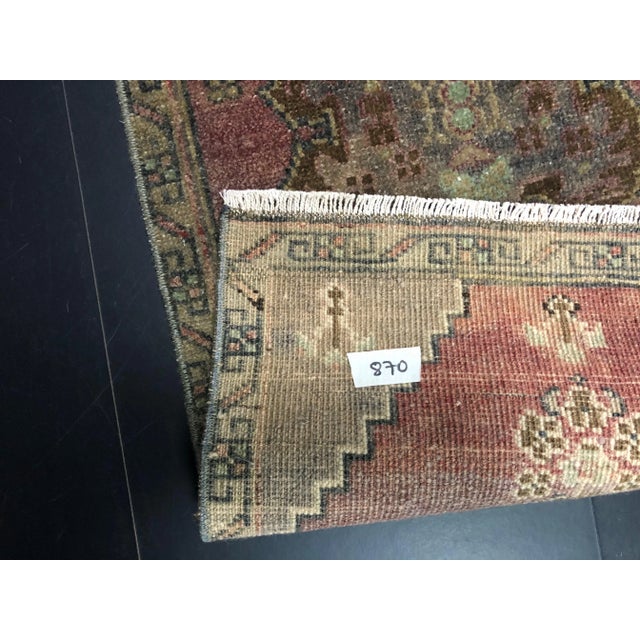 1960s 1960s Traditional Turkish Handmade Red and Gray Small Rug For Sale - Image 5 of 6