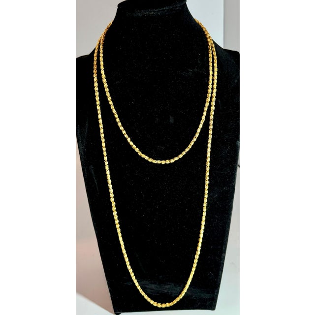 Vintage 18 Karat Yellow Gold 93.4Gm, Designer Chain, 3.64 mm Necklace, 57 " Long For Sale - Image 4 of 18