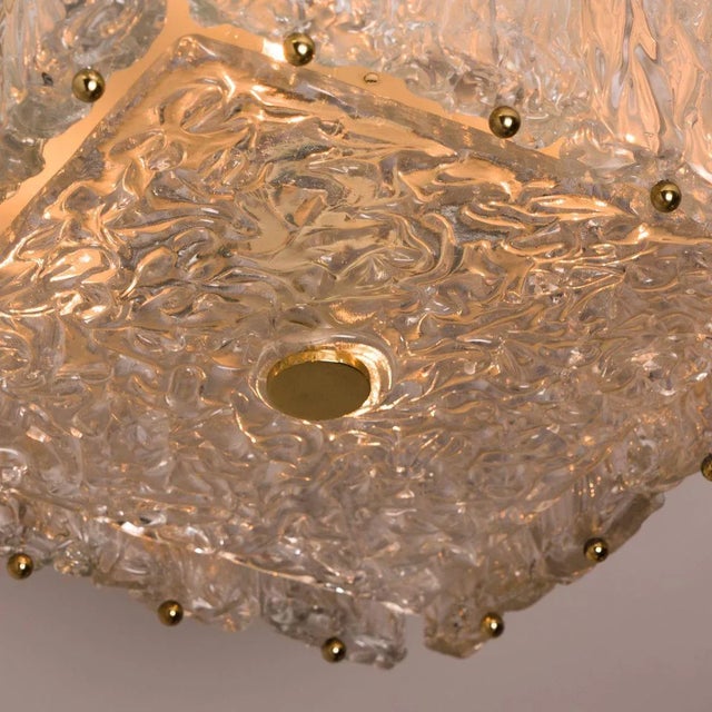 Brass and Glass Flush Mount by Vereinigte Werkstätten München, 1960s For Sale - Image 4 of 9