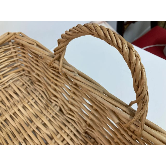 Tan Boho Chic Wicker Tray For Sale - Image 8 of 11