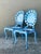Metal Vintage Blue Metal Shell Back Grotto Chairs - A Pair For Sale - Image 7 of 12