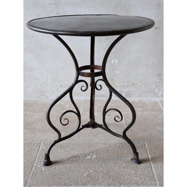 French Antique Arras Bistro Table in Wrought Iron with Horseshoe Feet, 1890s For Sale - Image 10 of 12