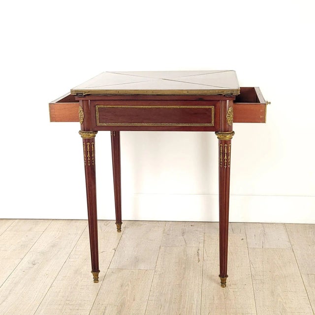 Wood Paul Sormani Envelope Table, France Circa 1870 For Sale - Image 7 of 12