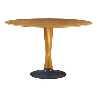 Mid-Century Modern Round Walnut Tulip Dining Table from Dřevotvar, 1960s For Sale